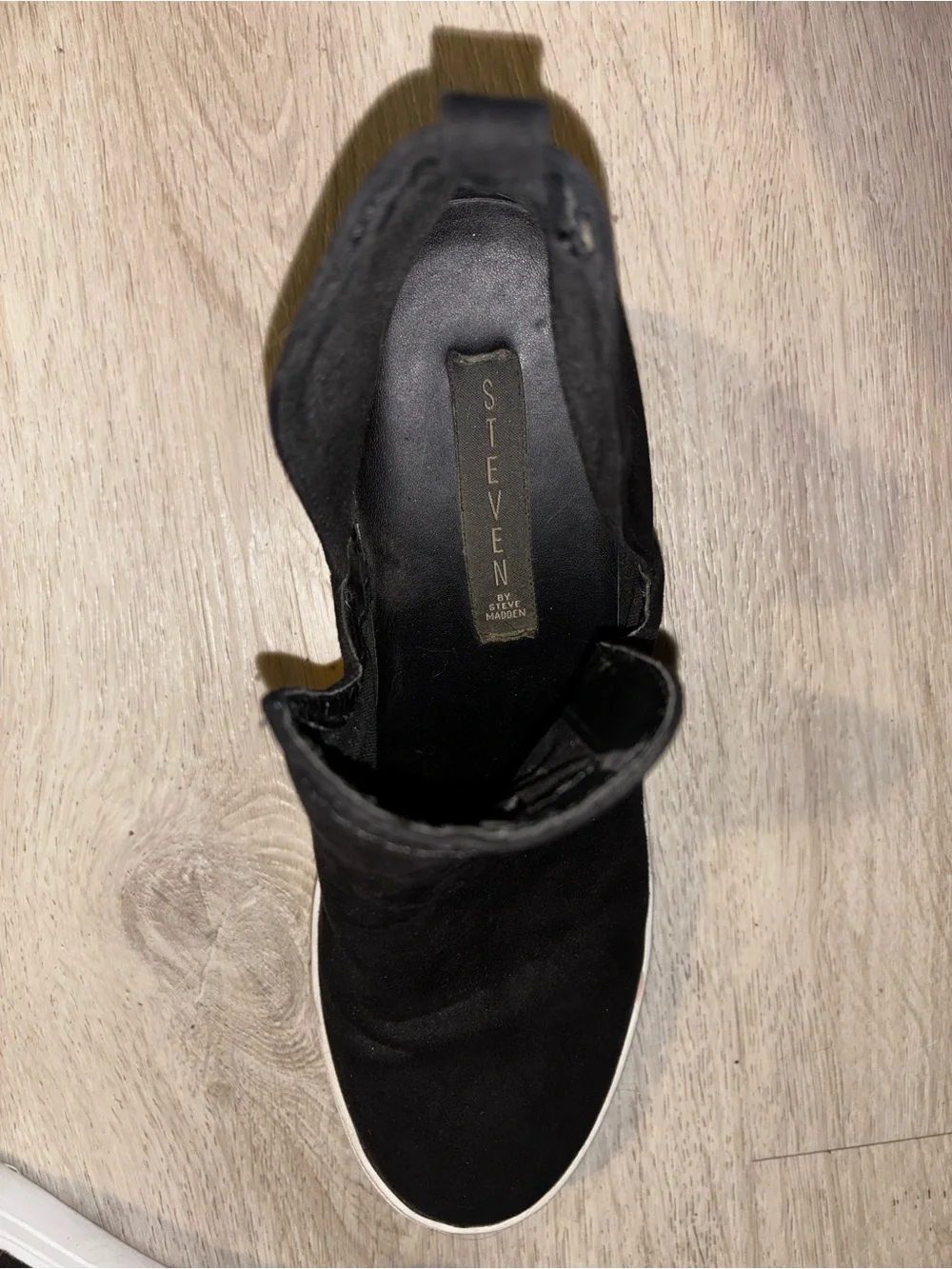 Steve Madden Black Suede Slip-On High-Top Sneakers